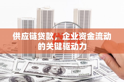 慈溪供应链贷款，企业资金流动的关键驱动力