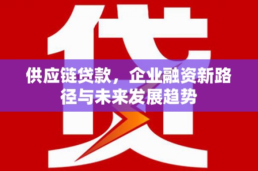 慈溪供应链贷款，企业融资新路径与未来发展趋势