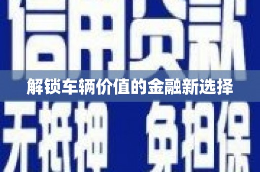 慈溪解锁车辆价值的金融新选择