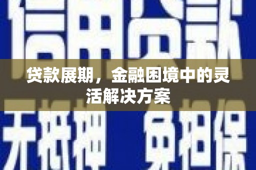 慈溪贷款展期，金融困境中的灵活解决方案