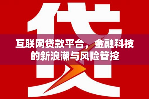慈溪互联网贷款平台，金融科技的新浪潮与风险管控