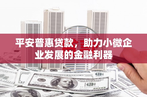 慈溪平安普惠贷款，助力小微企业发展的金融利器
